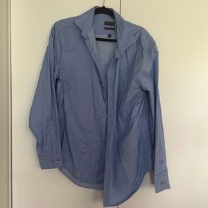 Men Calvin Klein blue stripe dress shirt